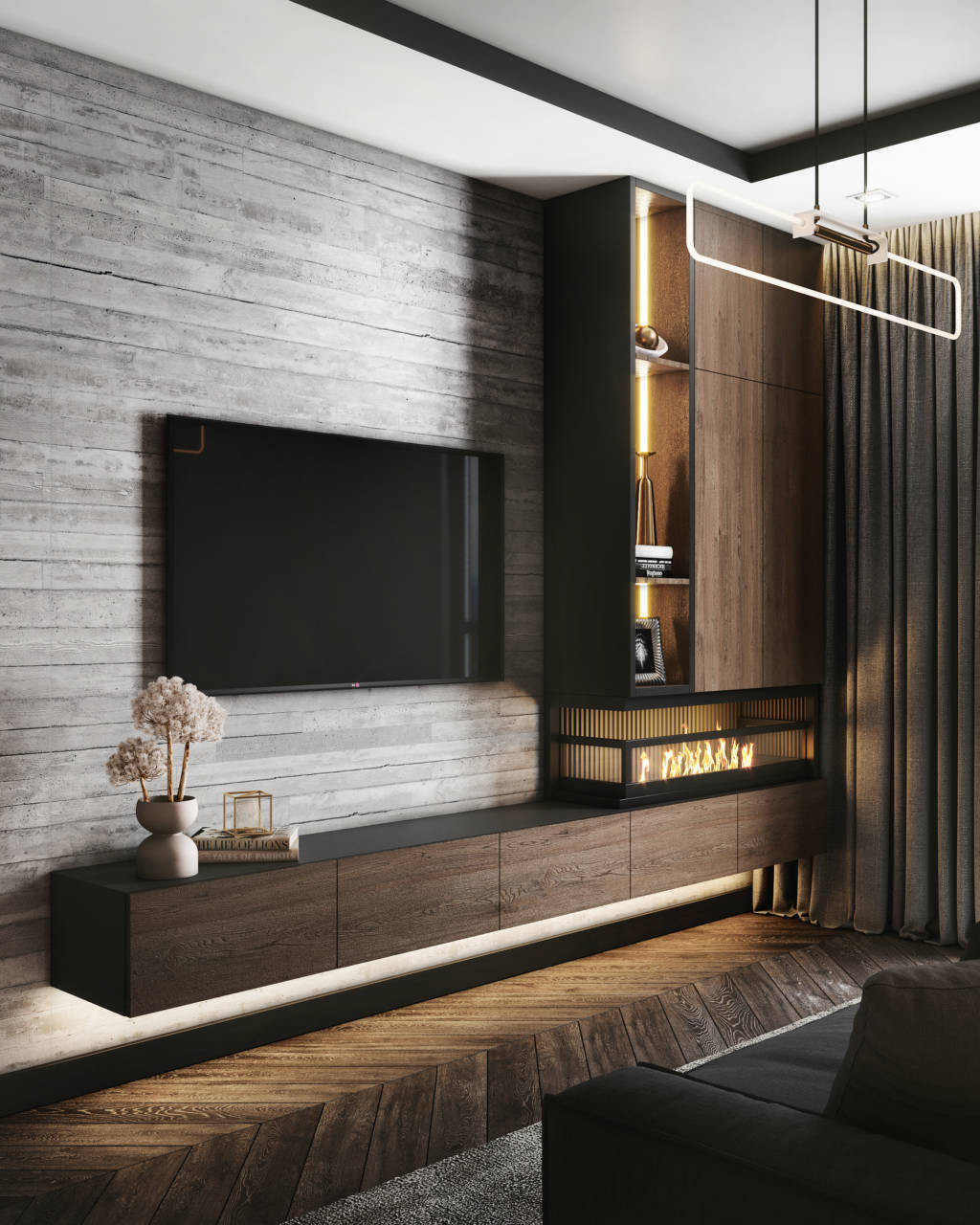 г. Санкт-Петербург, квартира 98 м2. Темно-золотой интерьер квартиры