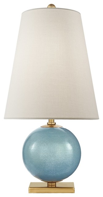 Visual Comfort Lighting Corbin Mini Accent Lamp Sandy Turquoise Cream Linen Visual Comfort Lighting Corbin Mini Accent Lamp Sandy Turquoise Cream Linen