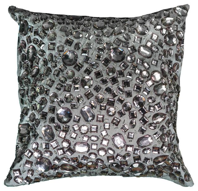 Polyslub Accent Pillow Gray Finish 12 X12 Contemporary