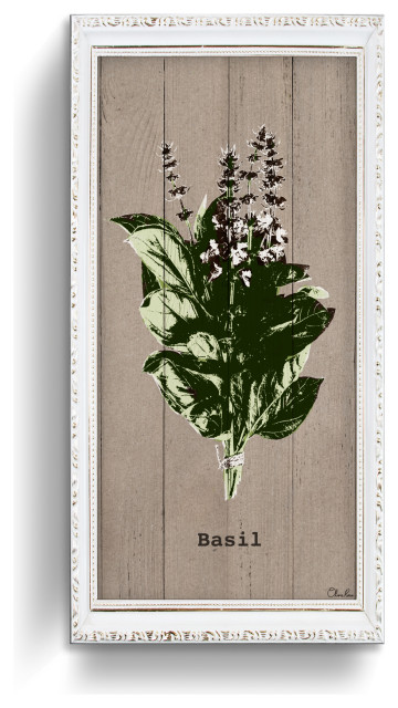 Basil Wrapped Canvas Botanical Kitchen Wall Art, 24"x12"
