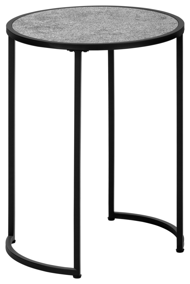 Accent Table, Side, Round, End, Nightstand, Lamp, Bedroom, Metal Industrial Side Tables And