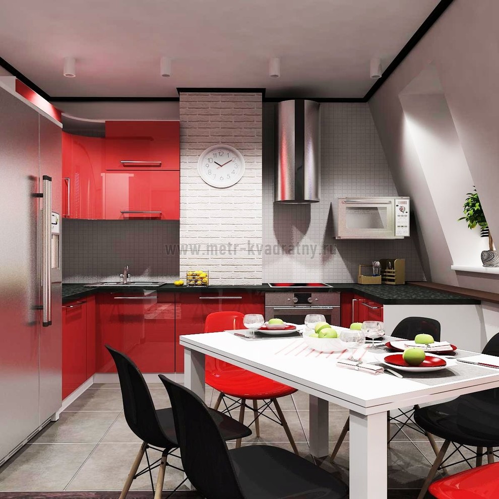 мансардная квартира с налетом стиля Лофт