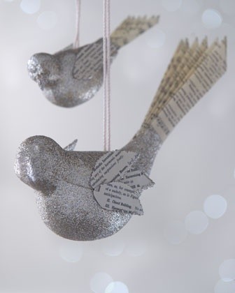 Four "Joyeux Noel" Songbird Christmas Ornaments by Bethany Lowe