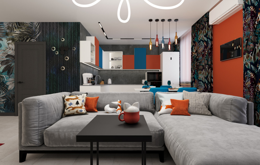 Двухкомнатная квартира с ярким интерьером
