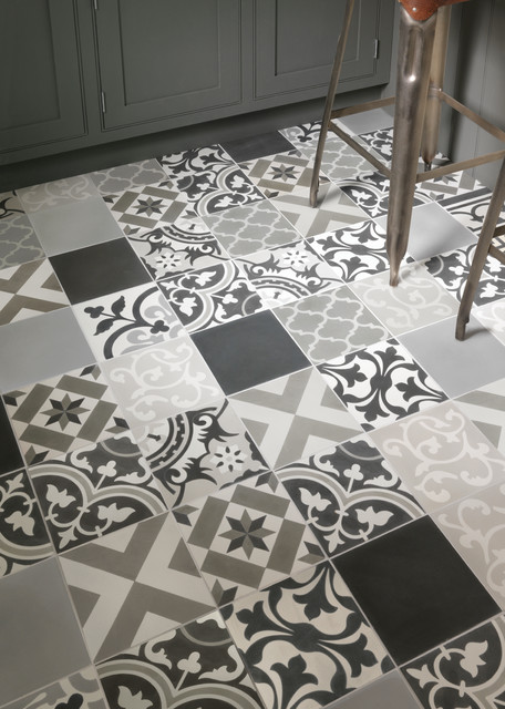Patchwork Grey Patterns Encaustic Cement Tiles contemporary-koek