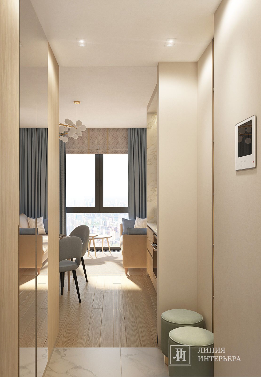 Современный интерьер однокомнатной квартиры