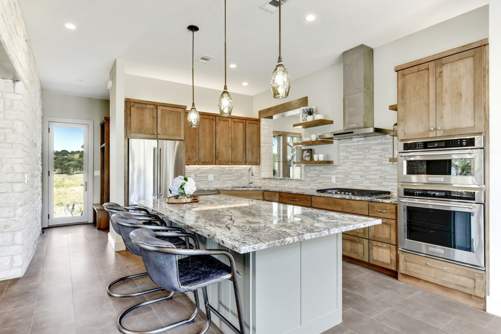 Inspiration for a rustic kitchen remodel in Austin