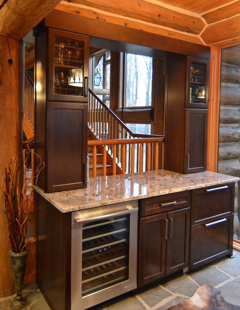 Example of a mountain style kitchen design in Indianapolis