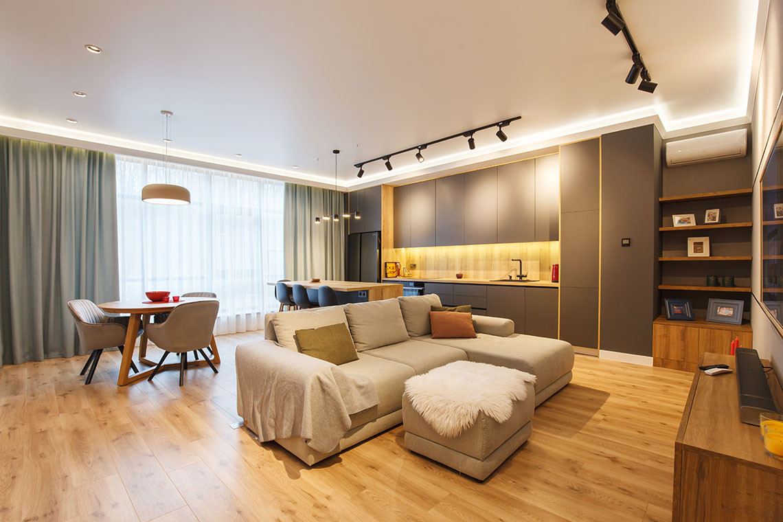 Современный ремонт трехкомнатной квартиры 114 м2