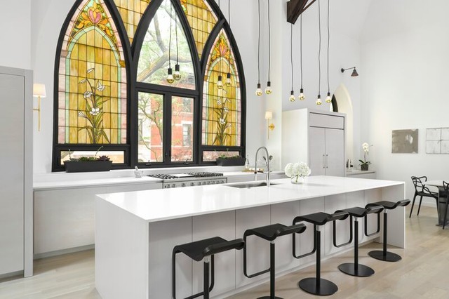 Church conversion contemporary-kitchen