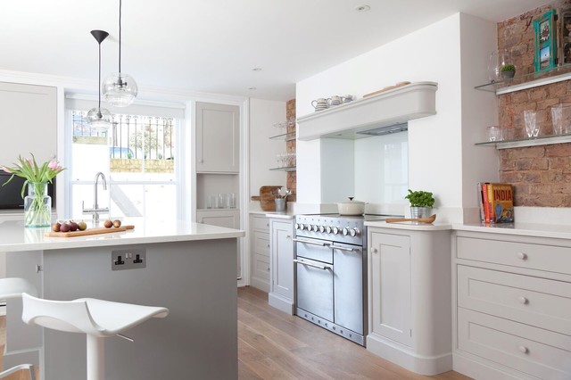 London Victorian Townhouse Basement Kitchen - Contemporary - Kitchen