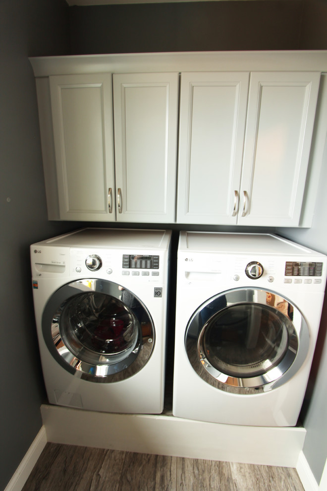 Laundry Room With Pet Feeding Station Transitional Utility