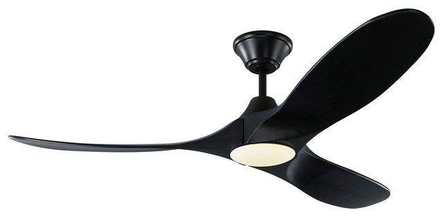 52" Maverick II LED Ceiling Fan, Black on Black