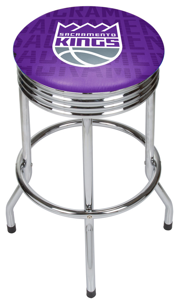 NBA Chrome Ribbed Bar Stool, City, Sacramento Kings Contemporary