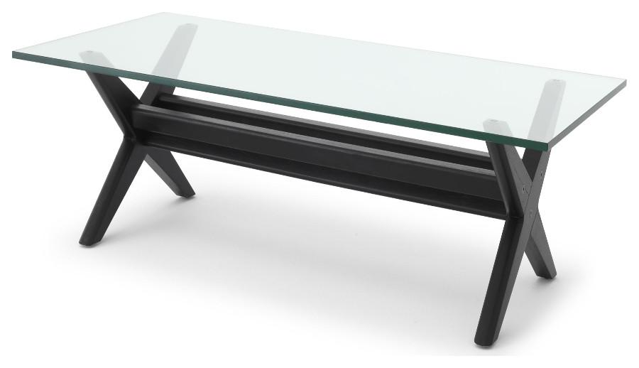 Black XShaped Legs Coffee Table Eichholtz Maynor Midcentury Coffee Tables by Oroa