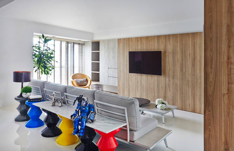 This is an example of a Scandinavian living room in Singapore.