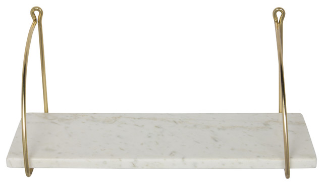 Small White Marble Shelf With Gold Coloured Brackets Contemporary Small White Marble Shelf With Gold Coloured Brackets Contemporary Display Wall Shelves By Audenza