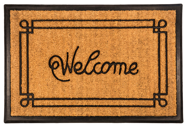 Entryways Recycled Rubber And Coir 24 X 36 Inch Large Welcome Doormat