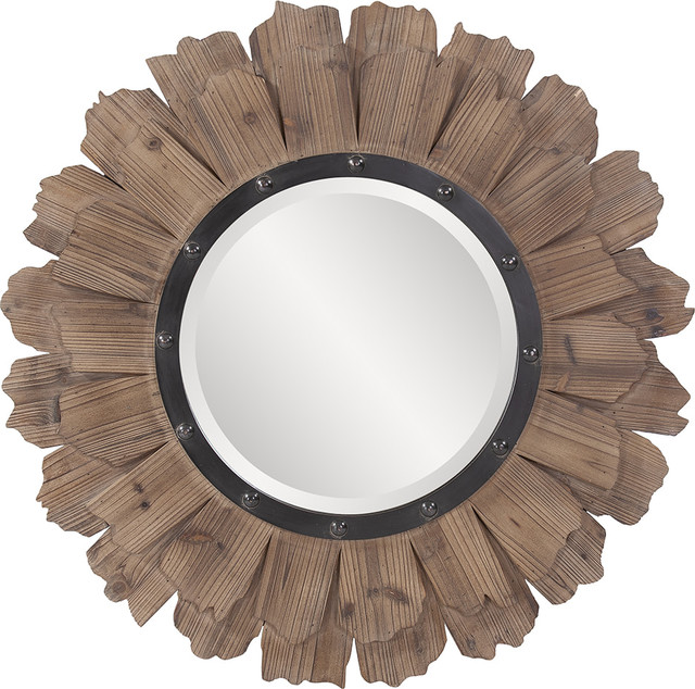 Howard Elliott Hawthorne Round Mirror - Rustic - Wall Mirrors - by ...