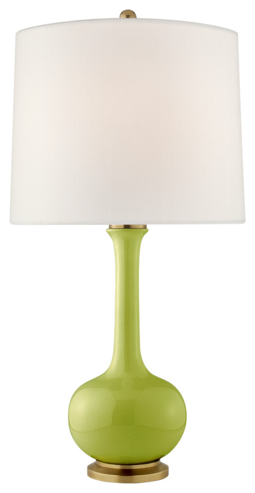 Coy Medium Table Lamp in Lime with Linen Shade