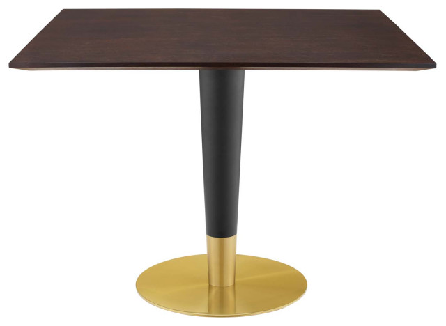 Zinque 40" Square Dining Table, Gold Cherry Walnut - Contemporary ...
