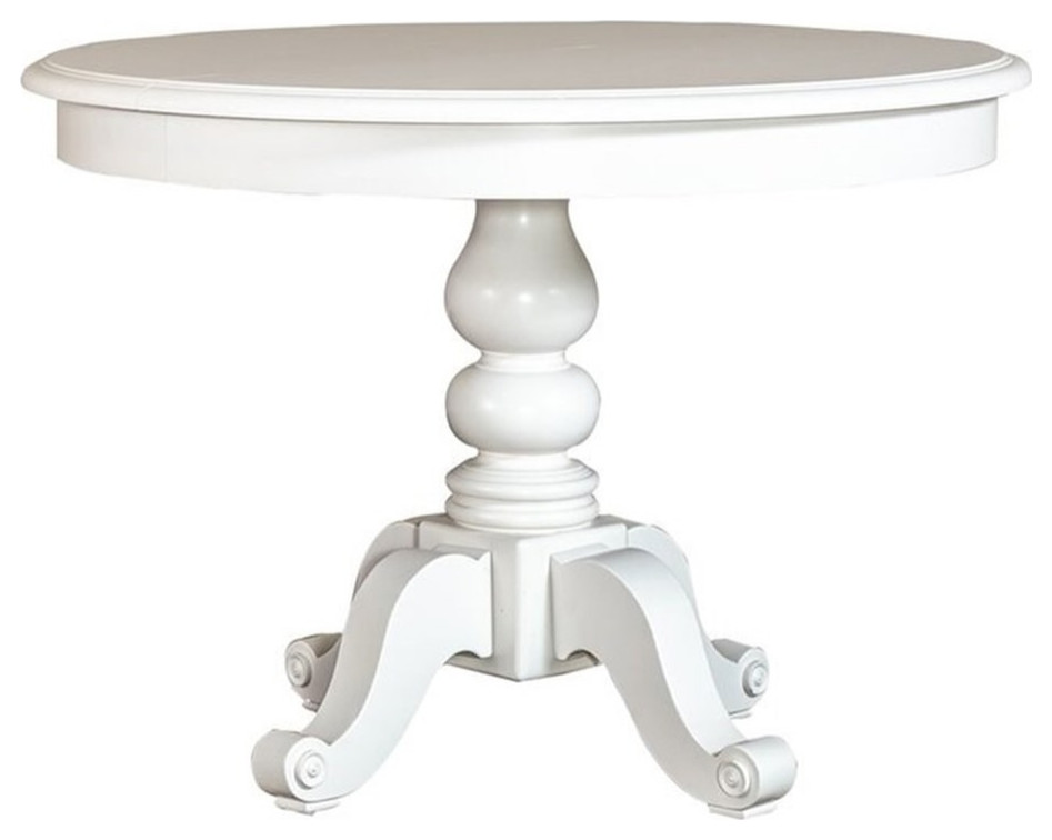 Liberty Furniture Summer House I Round Pedestal Dining Table in White
