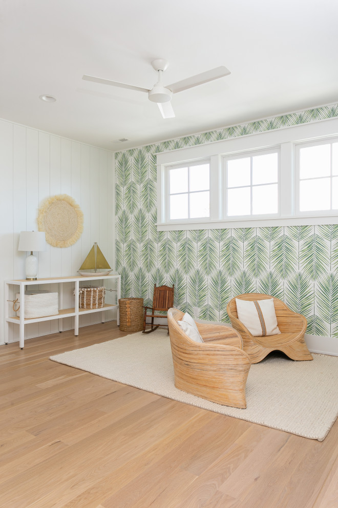 Inspiration for a beach style family room in Charleston.