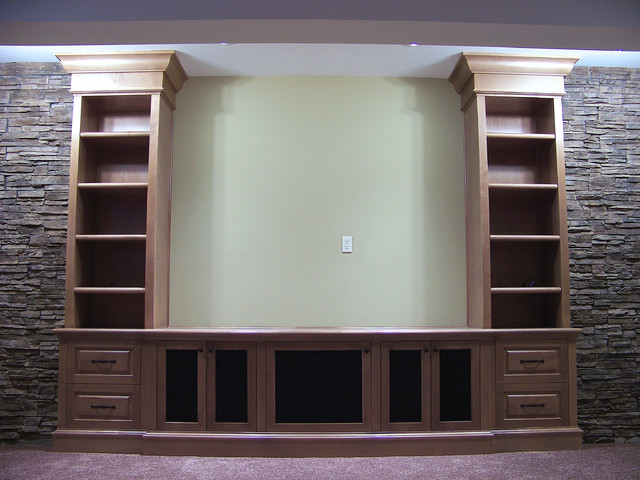 Front Projection Media Cabinets Traditional Home Theatre