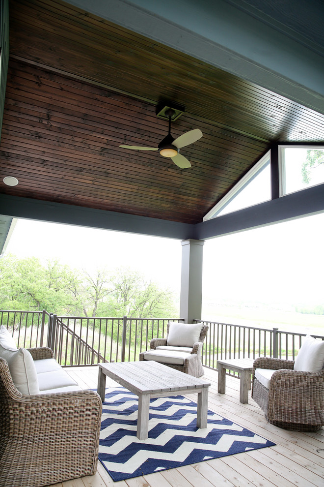 Inspiration for a transitional two-story blue home design remodel