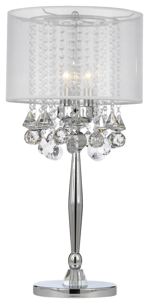 I Would To Know What Is The Weight For This Lamp How Much W Silver Mist 3 Light Chrome Crystal Table Lamp With White Shade More Info