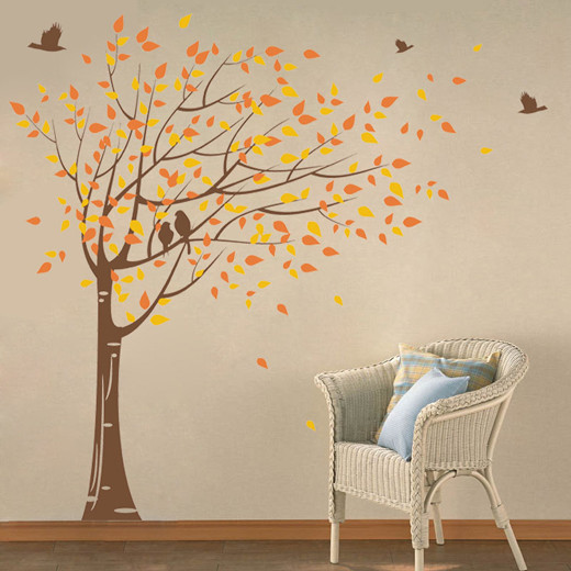Gone With The Wind Beautiful Tree, Wall Decal, Brown/Orange