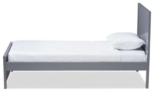 Catalina Modern Classic Mission Style Gray Finished Wood Twin Platform