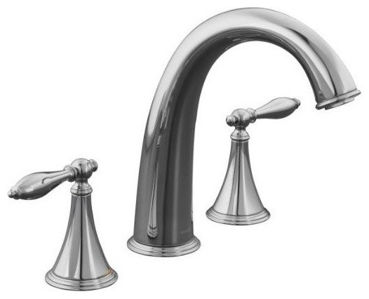 Kohler Finial Deck-Mount Bath Faucet Trim For High-Flow Valves, Polished Chrome