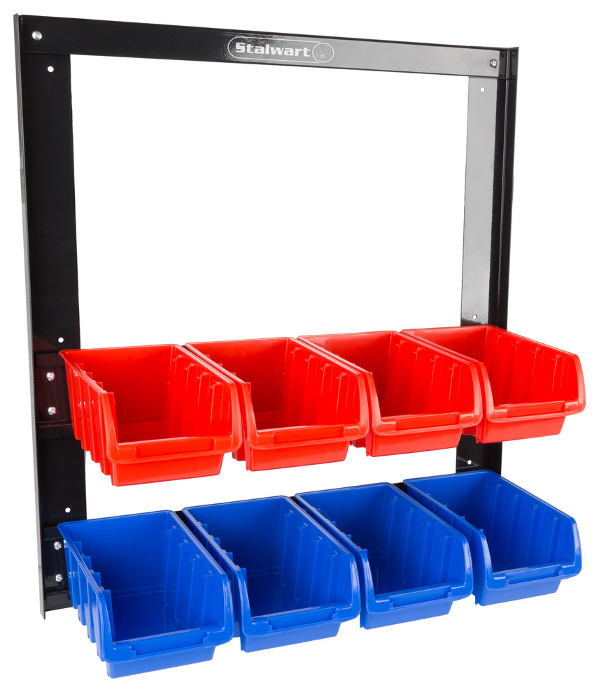 Wall Mount 8 Bin Storage Rack Organizer by Stalwart Contemporary