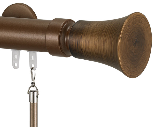 Deco Traverse Rod 2 With Tama 40 Finials Sandal Transitional