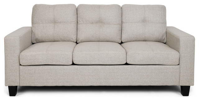 Viviana Three Seater Sofa With Wood Legs Transitional Sofas Three Seater Sofa With Wood Legs