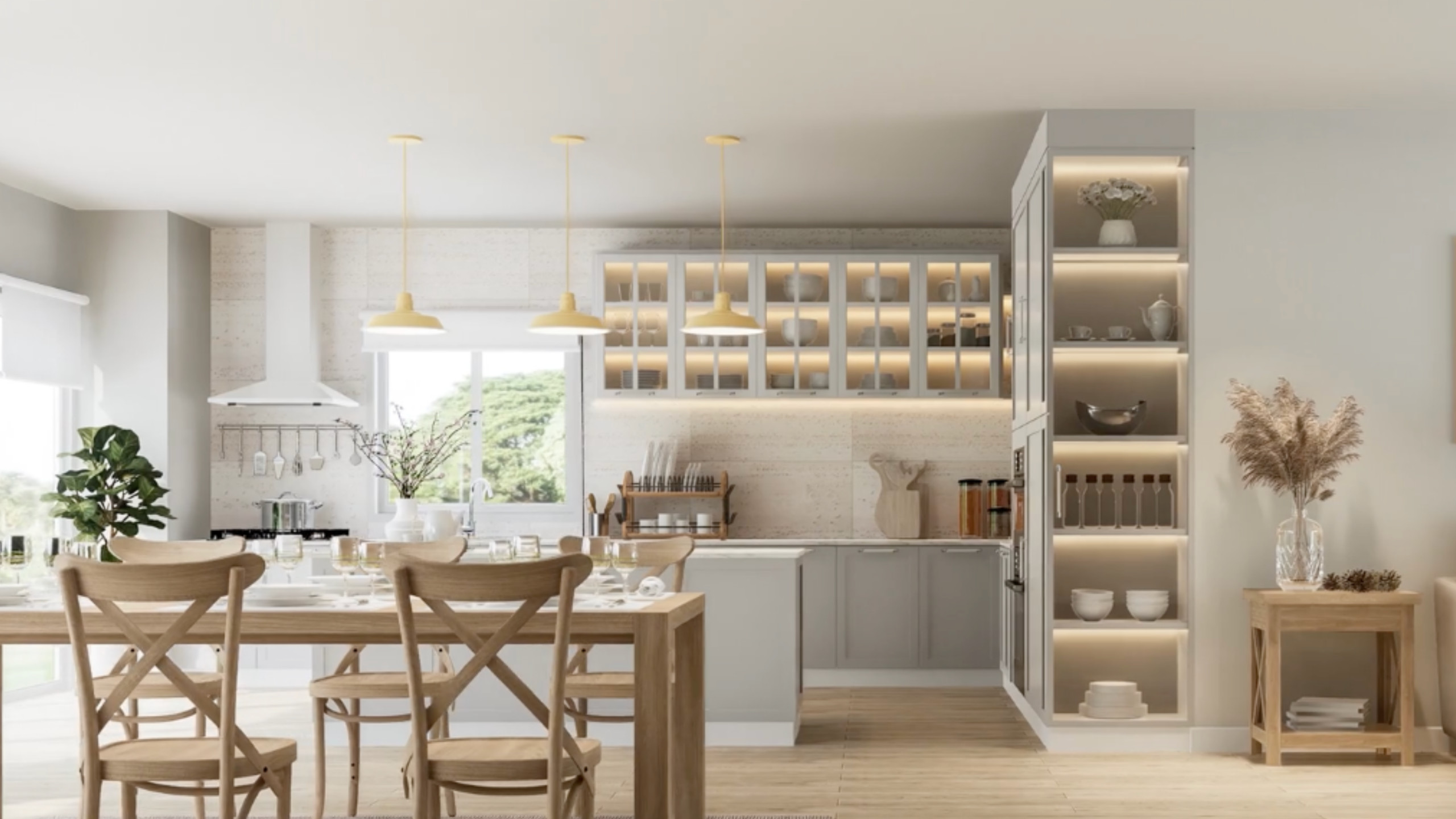 Warm and Inviting Dining Room with Organic Touches in Guildford