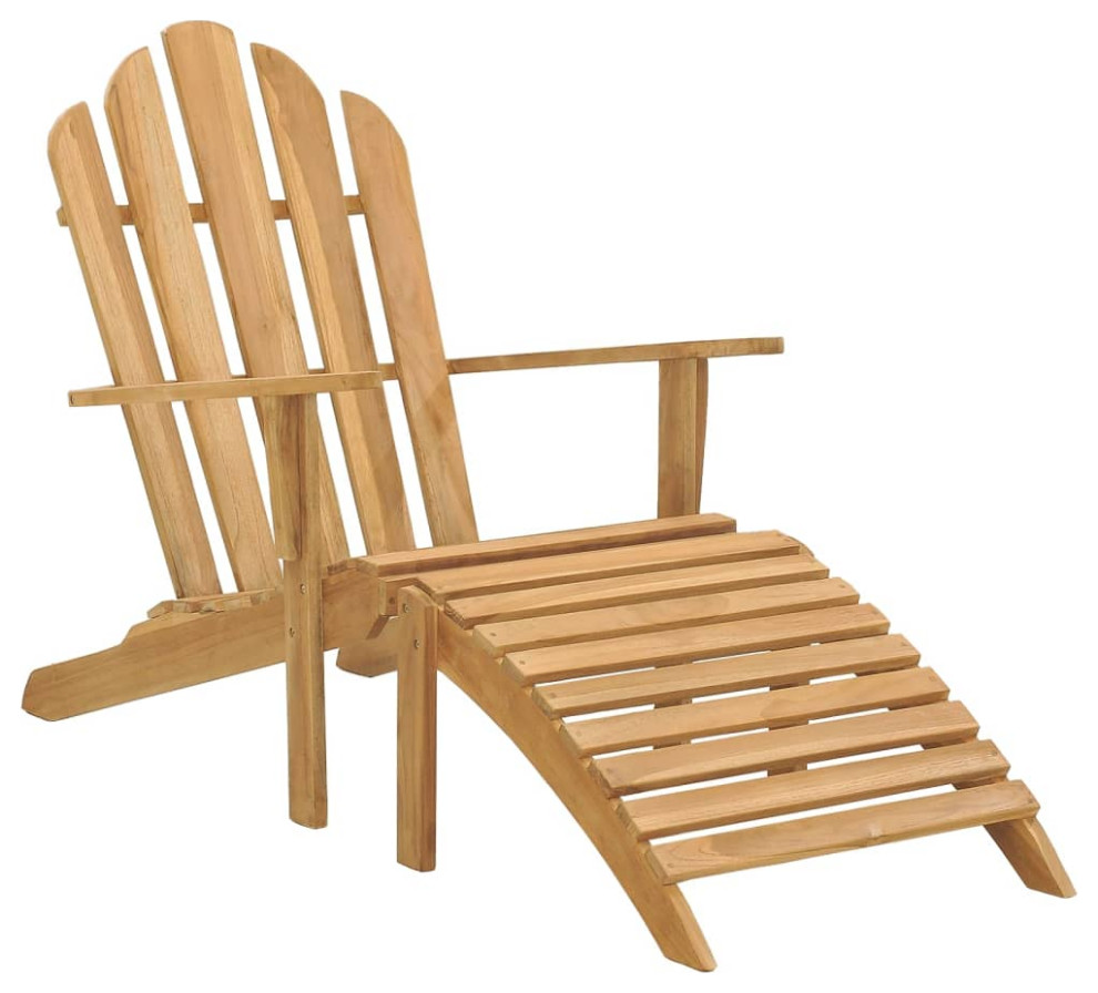 vidaXL Folding Adirondack Chair Patio Lawn Chair with Footrest Solid