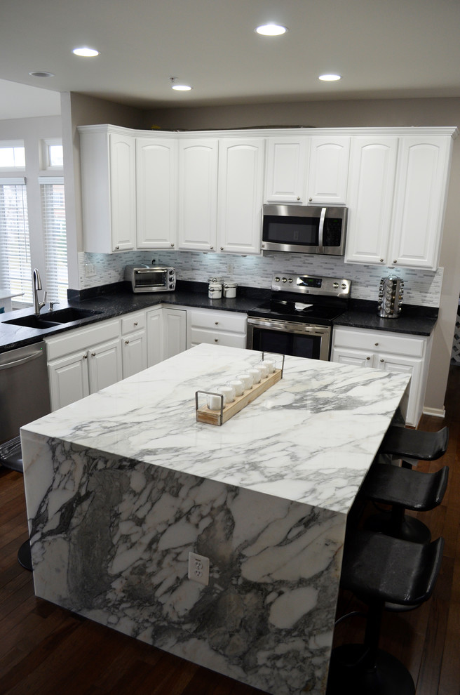 Kitchen Calacatta Gold Marble Polished Island Countertop - Contemporary ...