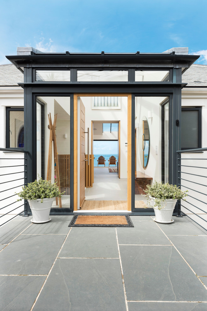 This is an example of a contemporary entryway in Cornwall.