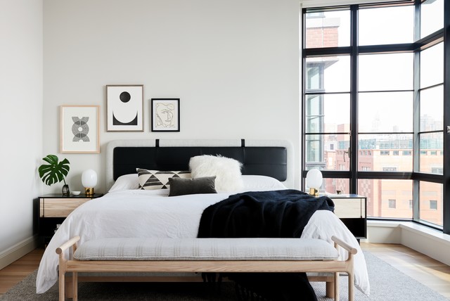Charles Street Apartment nordico-dormitorio