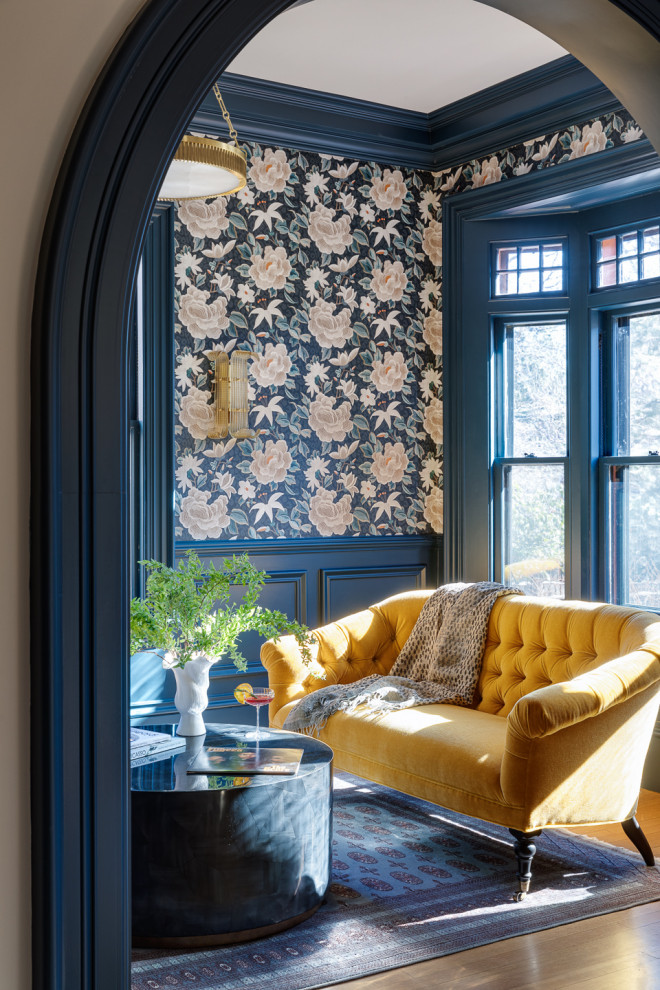 Inspiration for a transitional living room remodel in Boston