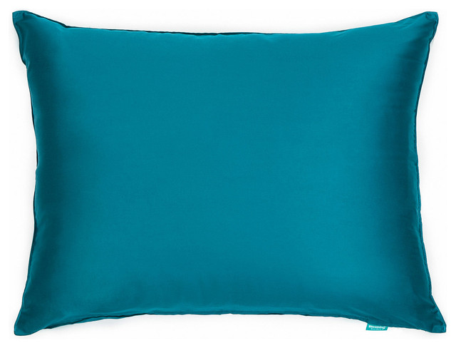 Solid Sateen Turquoise Accent, Throw Pillow Cover, 20"x36"