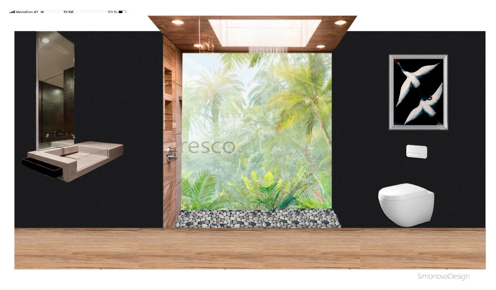 Уютный минимализм. Коллаж санузла