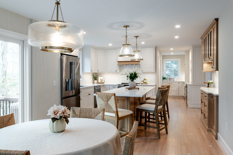 Example of a transitional kitchen design in Providence