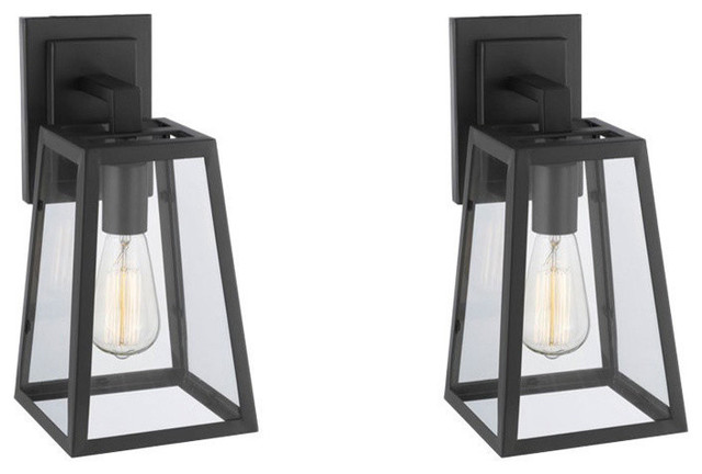 Filament Clear Glass Wall Sconces Set Of 2 Industrial Outdoor