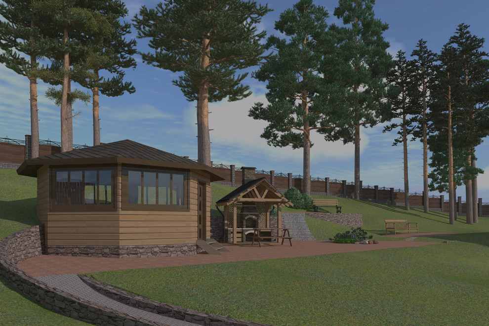 Загородный дом с ландшафтом