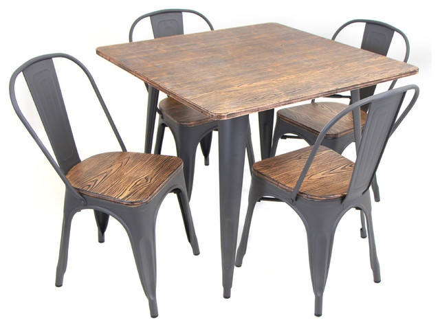 5 Piece Lumisource Oregon Dining Set Gray 5 Piece Lumisource Oregon Dining Set Gray