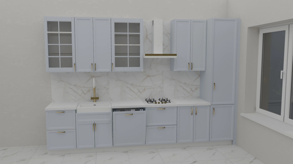 Проект - визуализация кухни в частный дом