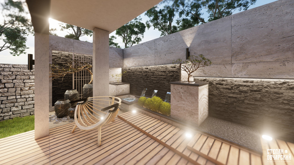 Каменный сад. Вид на каскадный водоем.